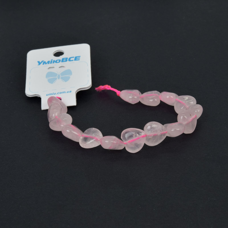 Намистини Кварц рожевий, Натур. камінь, 10х10 мм, Серце (BUS-057973)