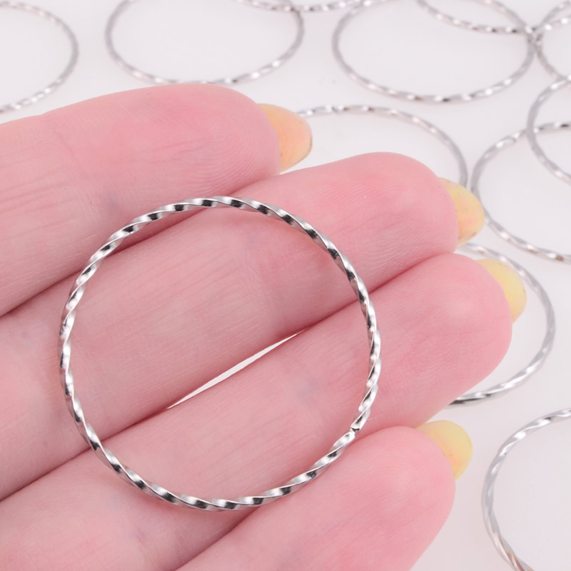 Кільце декоративне з нерж. сталі, 30 мм, Темне срібло (STL-055729)