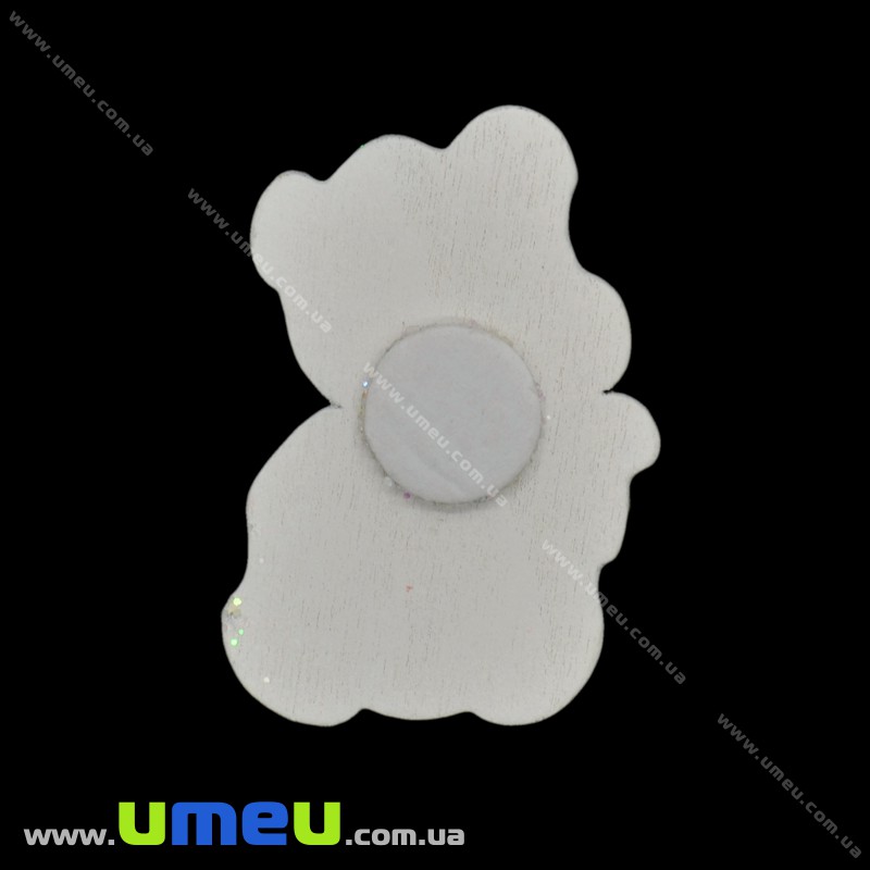 Декоративный деревянный элемент Мишка, 36х24 мм, Розовый (DIF-022381)