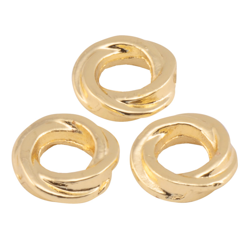 Намистини-розділювачі, 6х1,8 мм, Латунь з покриттям 14 kt (BUS-055838)