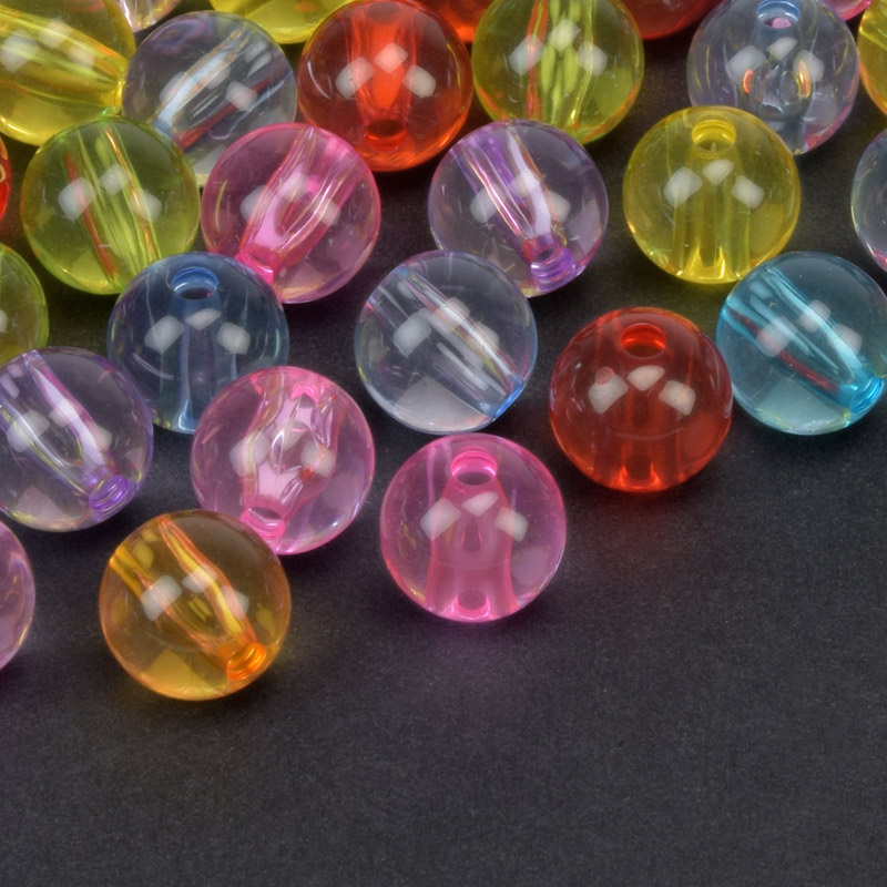 Намистини для сумок ОПТ, Акрилові, Круглі, 9,5 мм, Мікс різнокольоровий (BUS-059854)