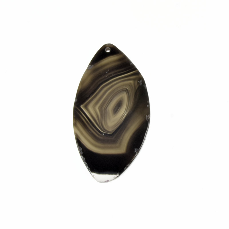 Зріз Агата, Чорний, 56х31 мм (POD-032536)