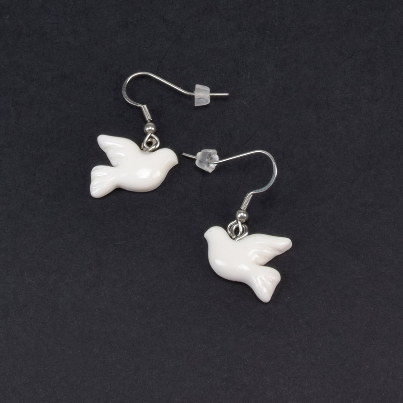 Сережки з голубами, 35х15 мм (BUS-059019)