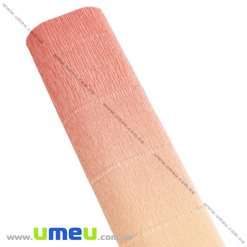 Гофрований папір Італія, Персиковий з переходом 17А7, 180 г, 50х50 см (DIF-035504)