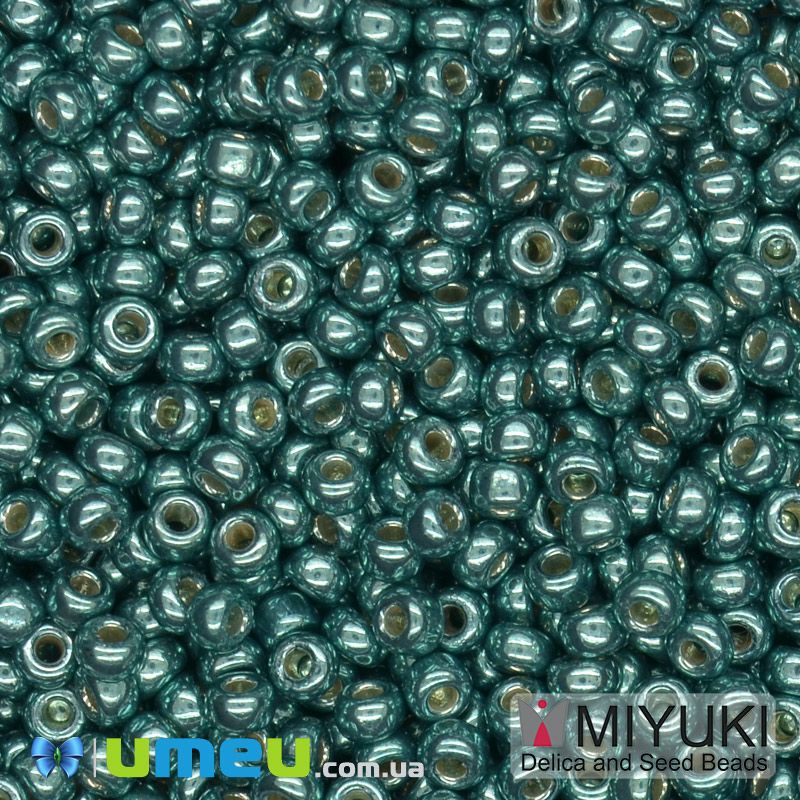 Бісер японський Miyuki круглий RR 11/0 №4217 Duracoat Galvanized, Бірюзовий (BIS-045708)