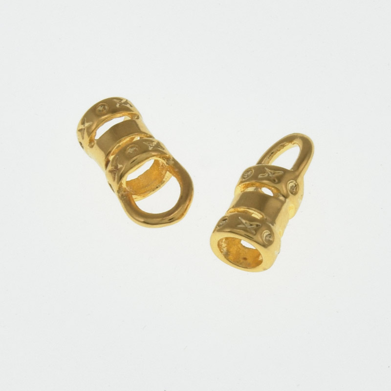 Держатель-протектор для тросика, 10,5х5 мм, Латунь с покрытием 18 kt (BUS-058490)