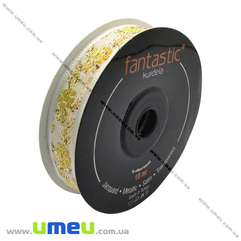 Тесьма Fantastic цветы розы, 16 мм, Желтая (LEN-010916)