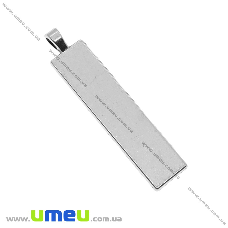 Основа прямокутна, 60х13 мм, 50х10 мм, Античне срібло (OSN-020034)