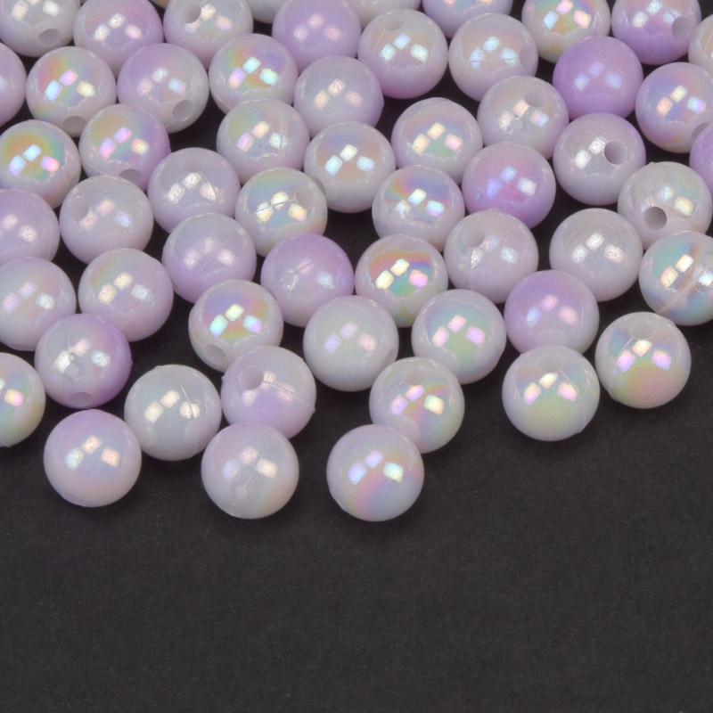 Намистини пластикові градієнтні, Круглі, 6 мм, Бузкові (BUS-059564)