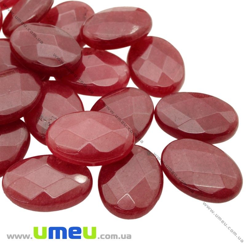 Кабошон нат. камінь двосторонній Нефрит червоний, Овал, 18х13 мм (KAB-020602)