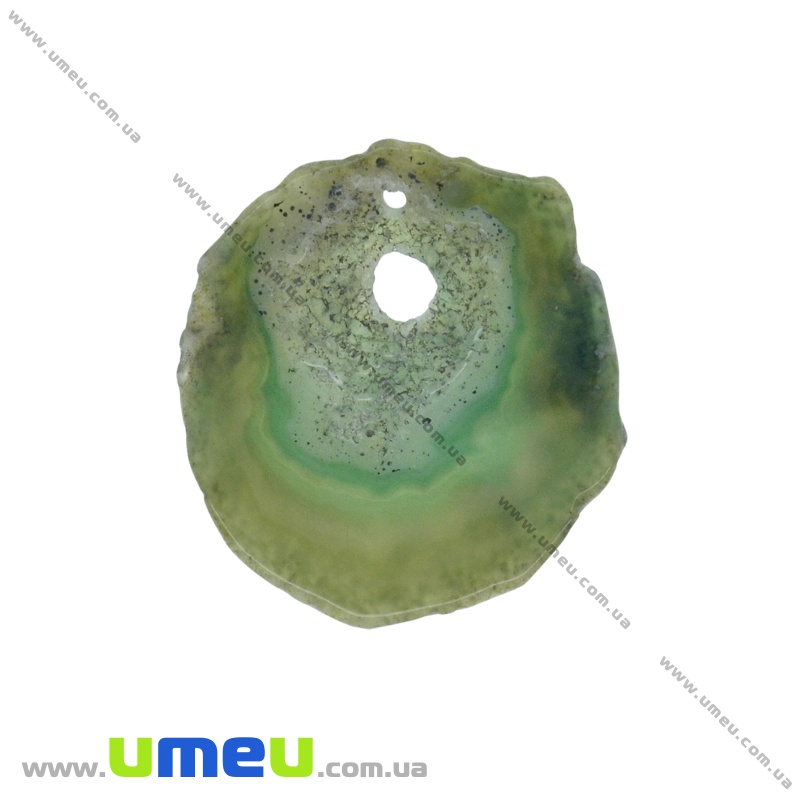 Зріз Агата, Зелений, 46х41 мм (POD-022114)