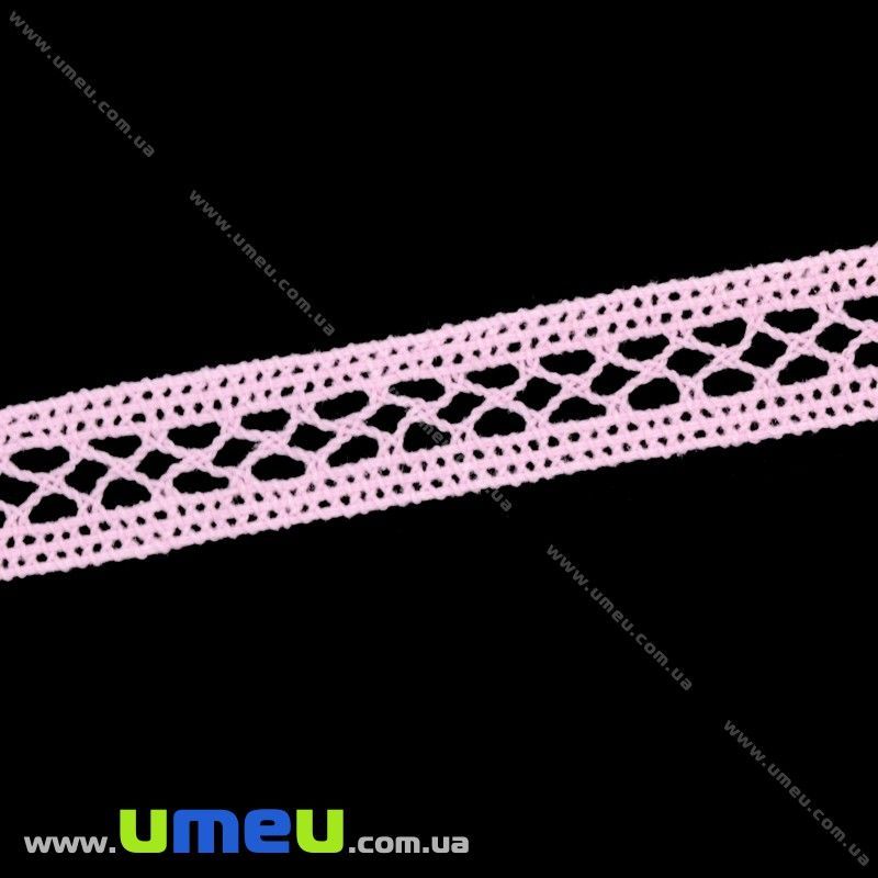 Мереживо бавовняне, 17 мм, Рожеве (LEN-016180)
