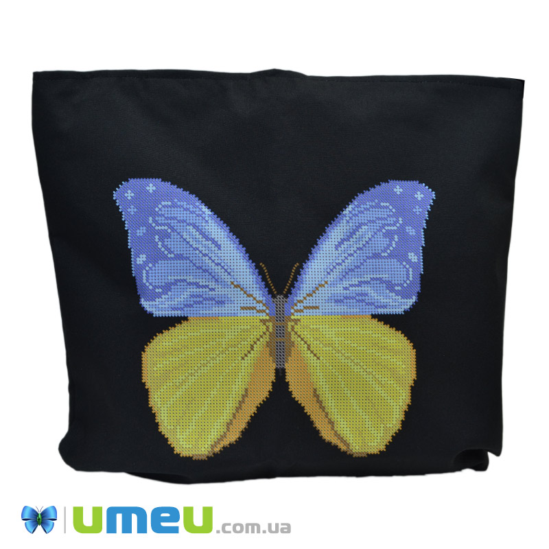 Сумка с принтом под вышивку, Бабочка, Черная (SXM-044487)
