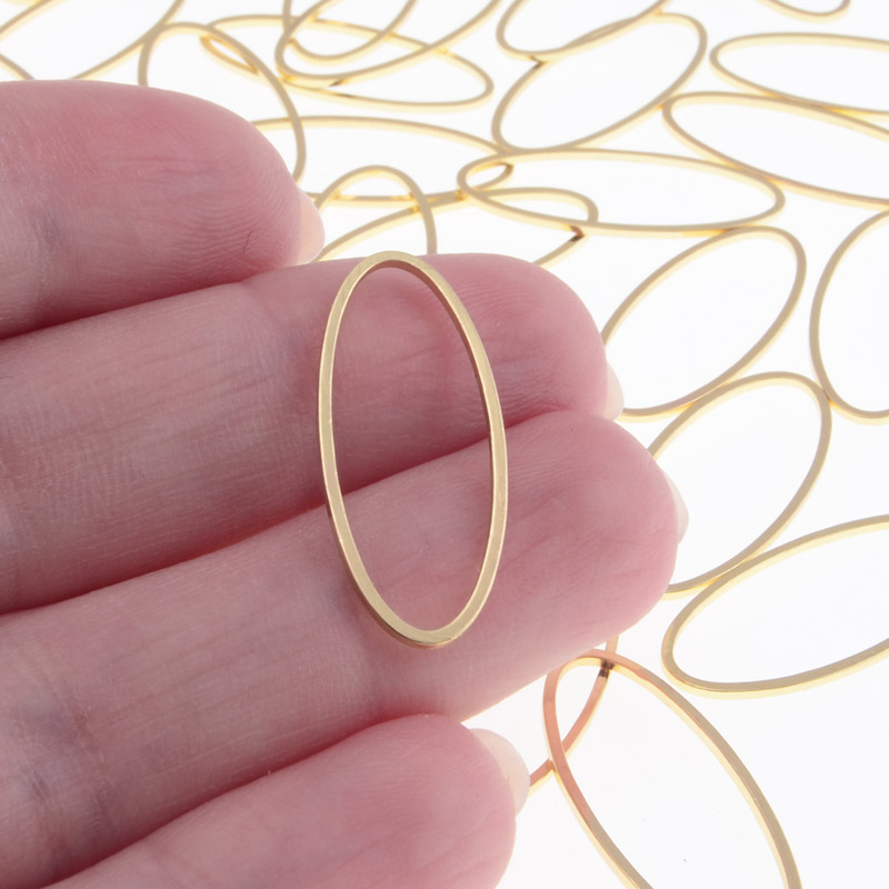 Кільце декоративне, Овал, 25х11 мм, Золото (PIN-055723)