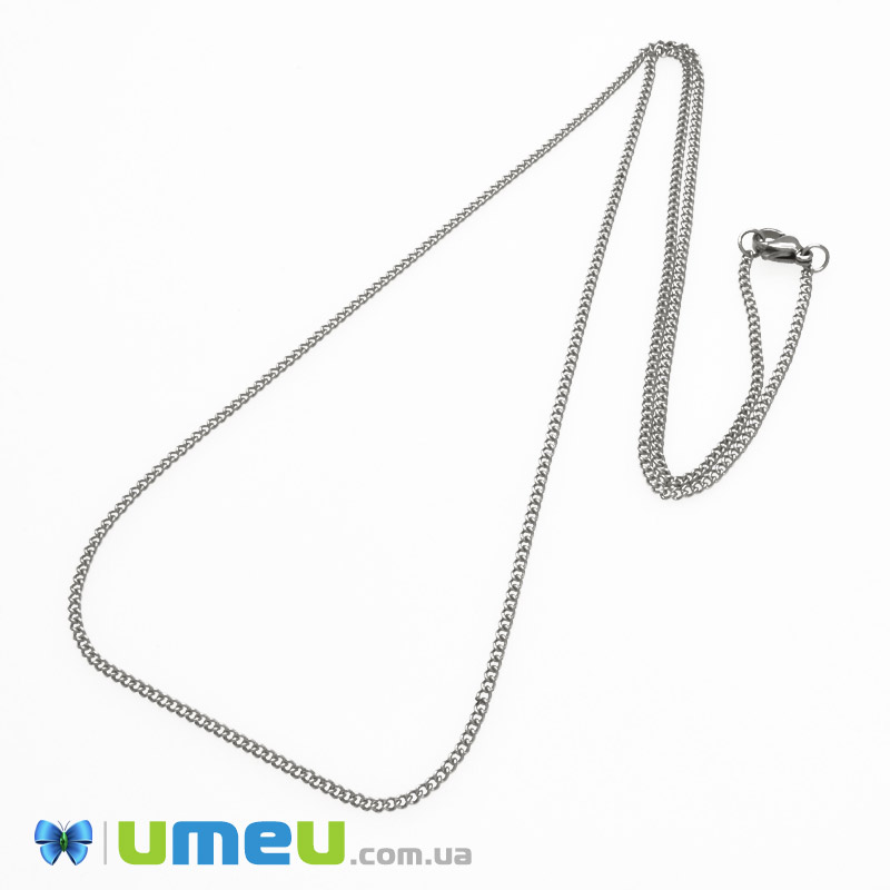 Основа на шею из нерж. ст., Темное серебро, 1,8 мм, 61 см (STL-049608)