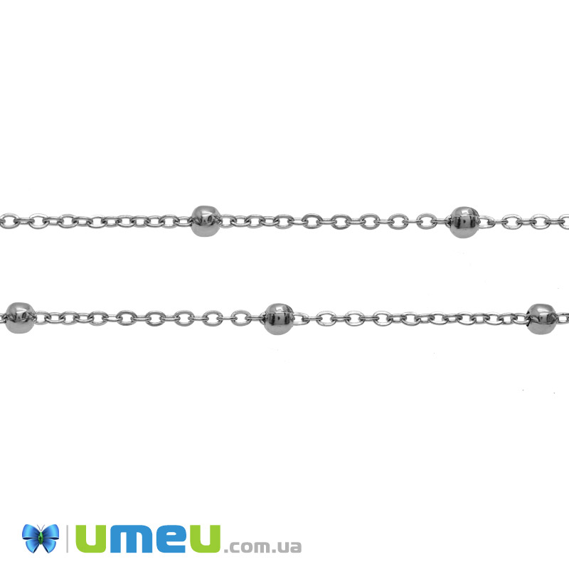 Ланцюг з нержавіючої сталі, Темне срібло, 2,5х2 мм (ZEP-046962)