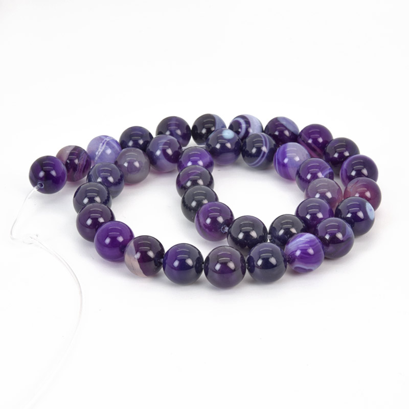 Бусины Агат фиолетовый, Натур. камень, 10 мм, Круглые (BUS-058085)
