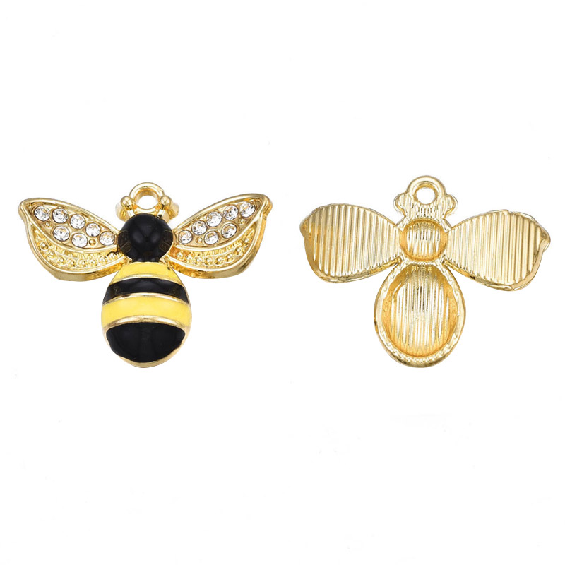 Підвіска метал. Бджілка жовта, 23х19 мм, Золото (POD-028317)