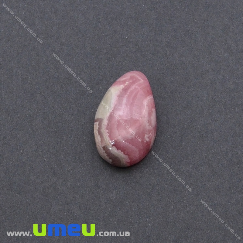 Кабошон нат. камінь Родохрозит, Крапля, 20,1х12,1 мм (KAB-036156)