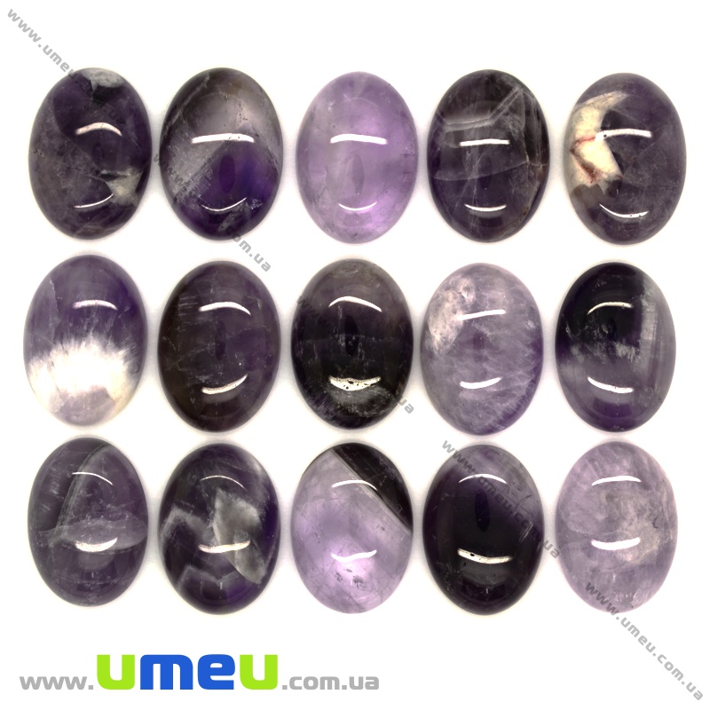 Кабошон нат. камінь Аметист, Овал, 25х18 мм (KAB-003093)