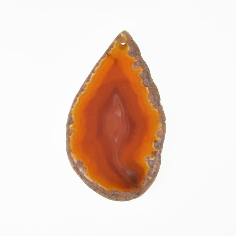 Зріз Агату, Червоно-коричневий, 69х38 мм (POD-022122)