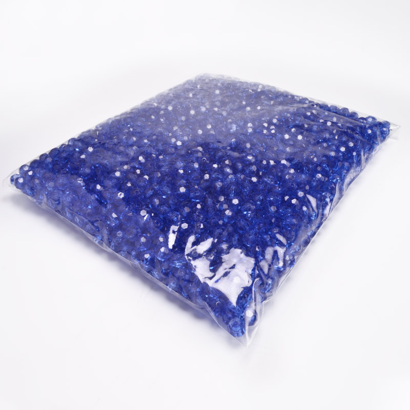 Намистини для сумок, Акрилові, Круглі грановані, 8 мм, Сині (BUS-054501)