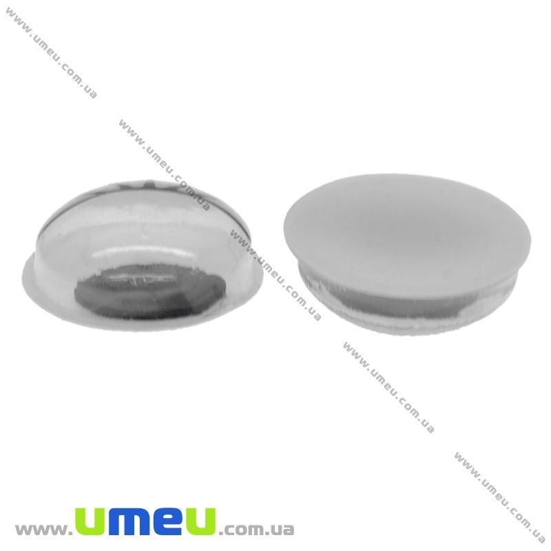 Очки з віями клейові овальні, 16х12 мм, Білі (DIF-009186)