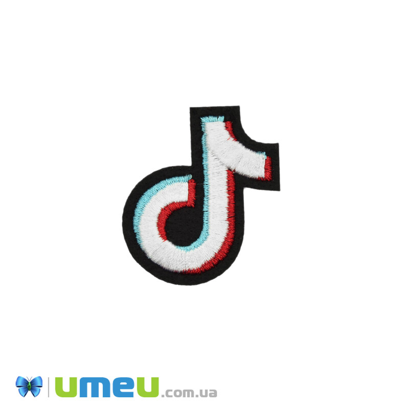 Термоаплікація TikTok, 4х4 см, Чорна (APL-042565)