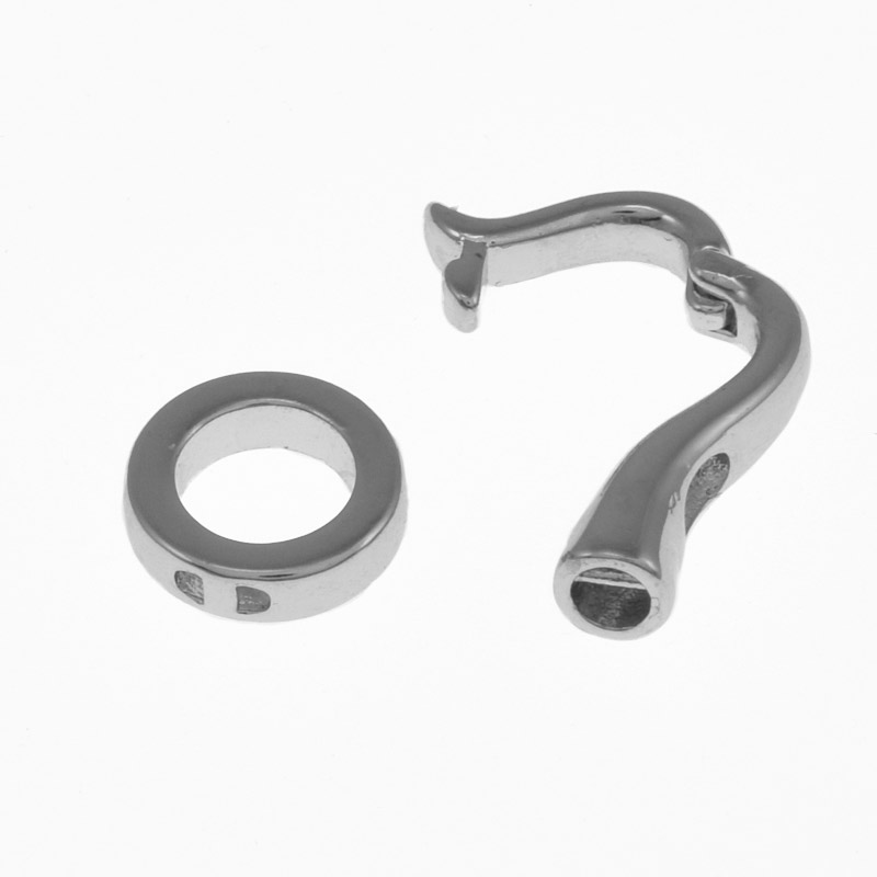 Застібка, 20х9 мм, Латунь з покриттям Родій (ZAM-058494)