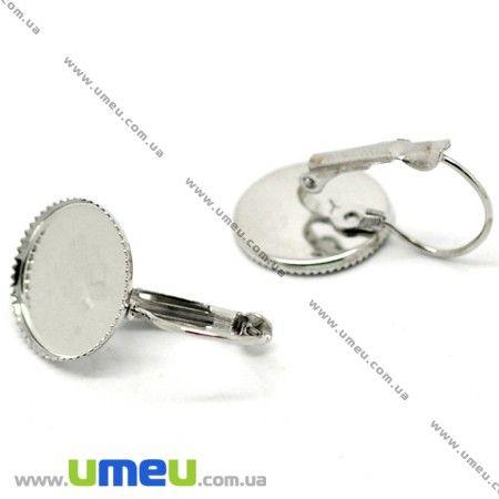 Швензи під кабошон 14 мм, 26х15 мм, Темне срібло (OSN-004726)