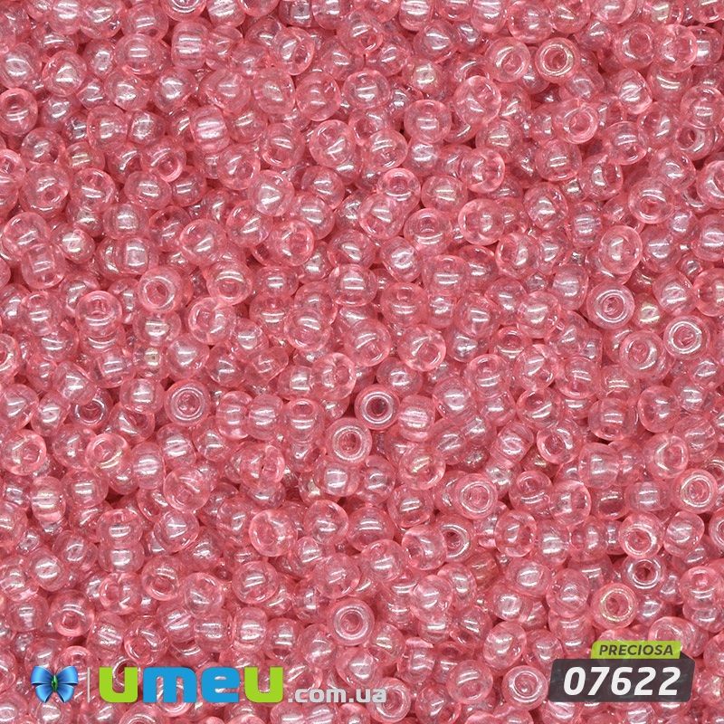 Бісер чеський №725/07622, Рожевий, Глазурований, 10/0 (BIS-043895)