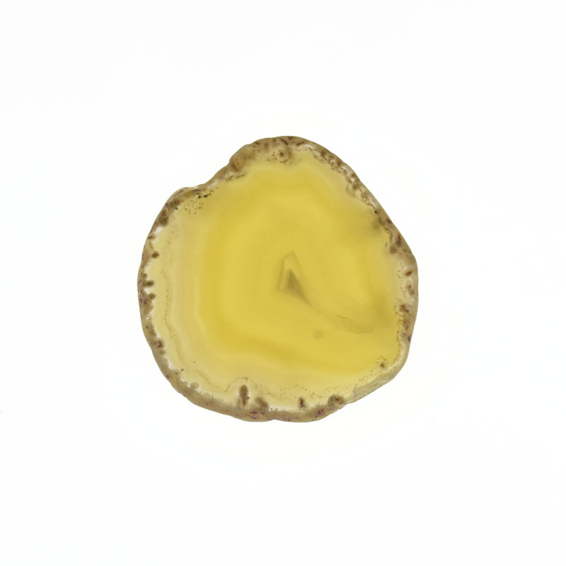 Зріз Агата без отвору, Жовтий, 50х45 мм (POD-022130)