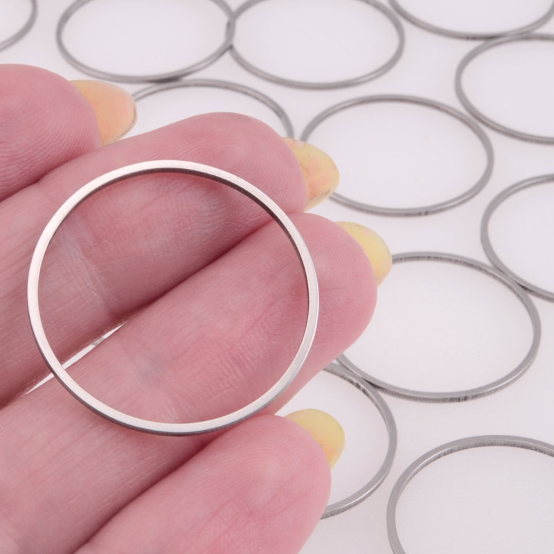 Кольцо декоративное из нерж. стали, 25 мм, Темное серебро (STL-055727)