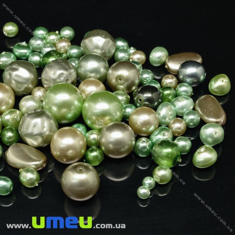 Намистини чеське скло Preciosa 92-MixVosk-Green Kulicky + Tvary (BUS-036602)