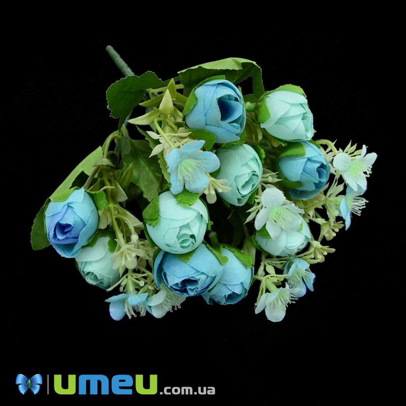Букет півонії, 30 см, М'ятно-блакитний (DIF-045806)