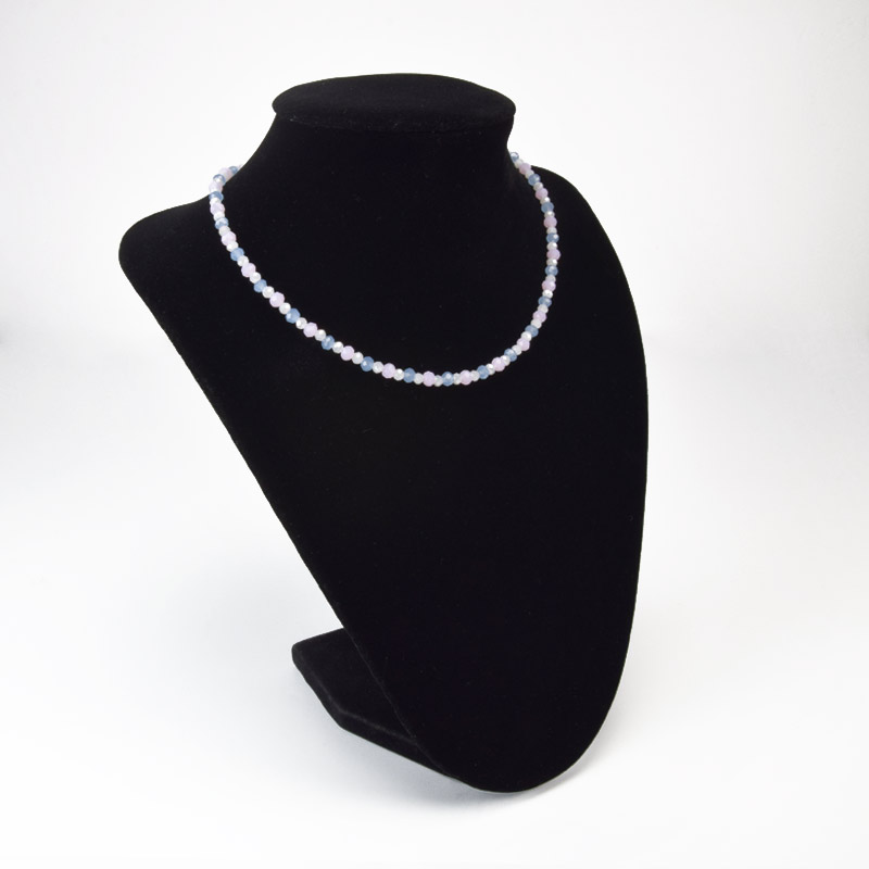 Чокер різнокольоровий, Намистини скляні, 36 см, Нерж сталь (BUS-058756)