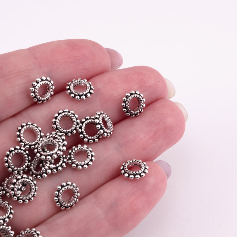 Намистини-розділювачі мет., 7,5х2,3 мм, Античне срібло (BUS-055344)