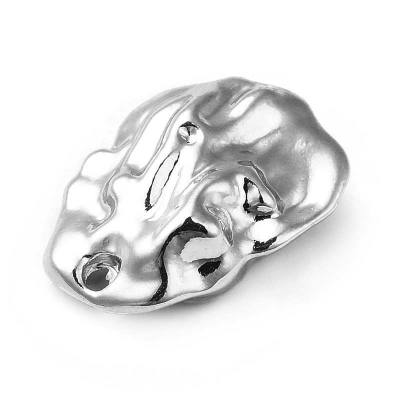 Підвіска метал. Самородок, Стійке покриття, 19х14 мм, Темне срібло (POD-053557)