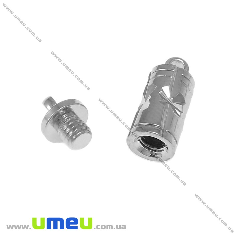 Замок гвинтовий, Темне срібло, 16х5 мм (ZAM-020083)