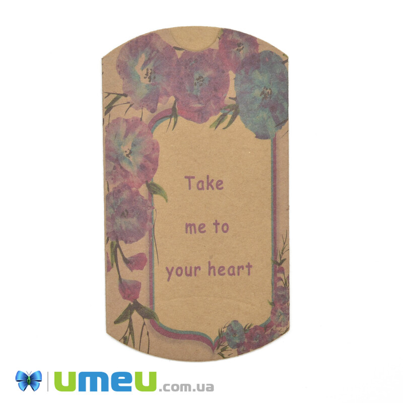 Збірна картонна коробочка, 8х5,5 см, Крафт, Маки (UPK-042915)