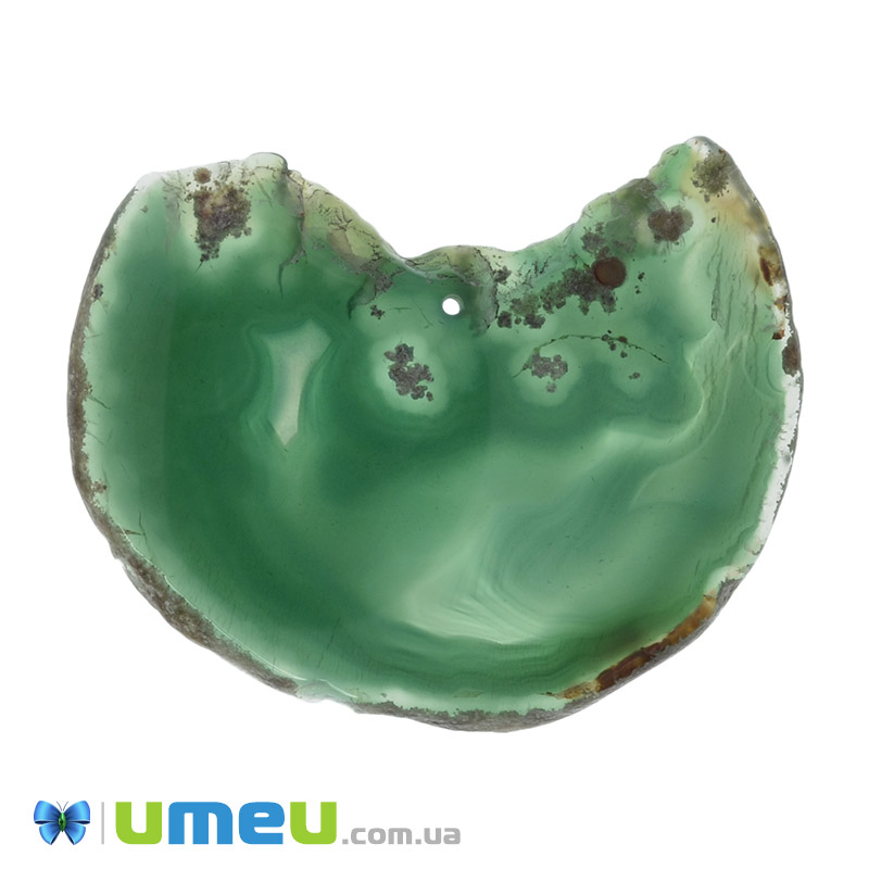 Зріз Агата, Смарагдовий, 53х73 мм (POD-011996)