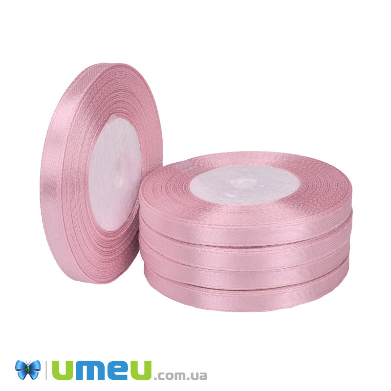 Атласна стрічка, 6 мм, Рожева (чайна троянда) (LEN-050996)