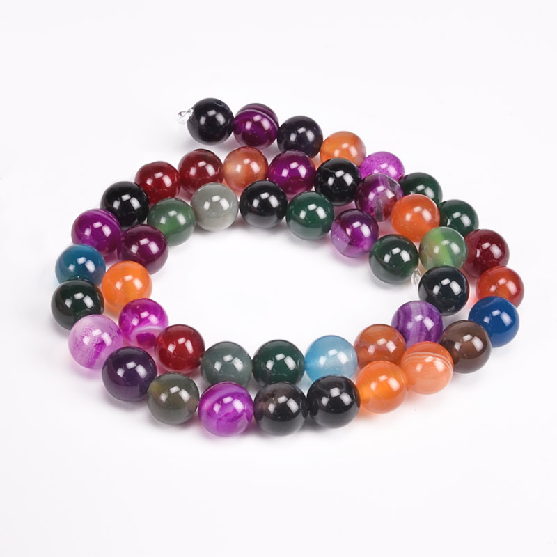 Бусины Агат разноцветный, Натур. камень, 8 мм, Круглые (BUS-051688)