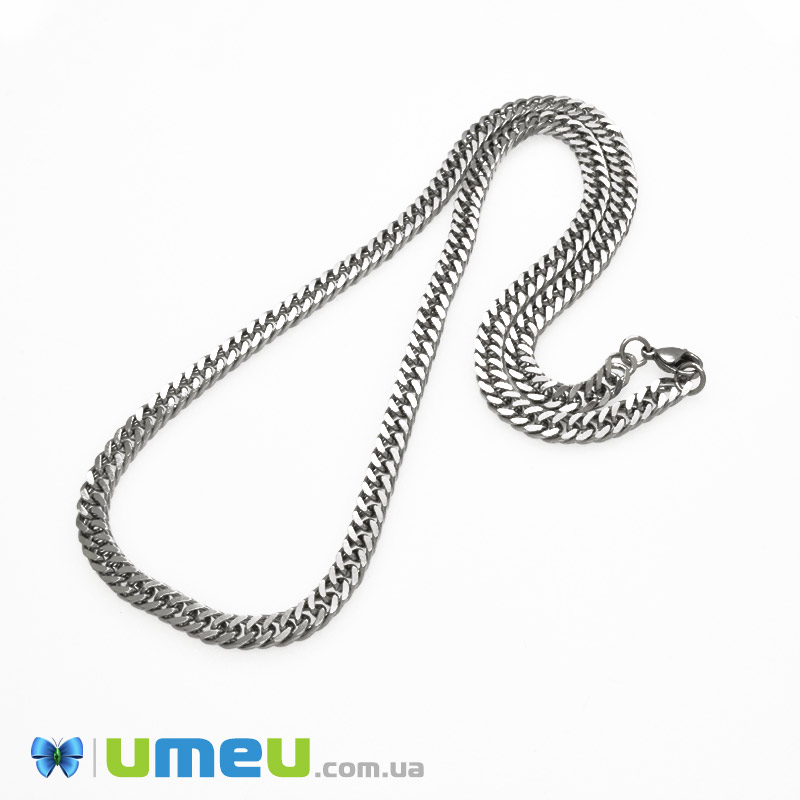 Основа на шию з нерж. ст., Темне срібло, 5 мм, 65 см (STL-057854)