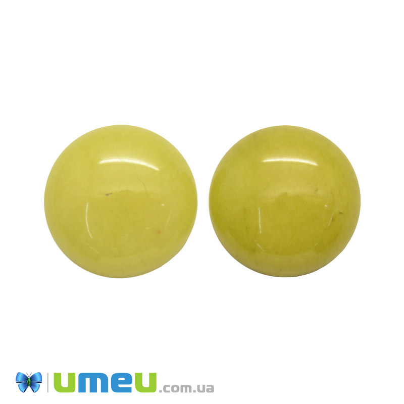 Кабошон нат. камінь Нефрит жовтий, Круглий, 16 мм (KAB-050556)