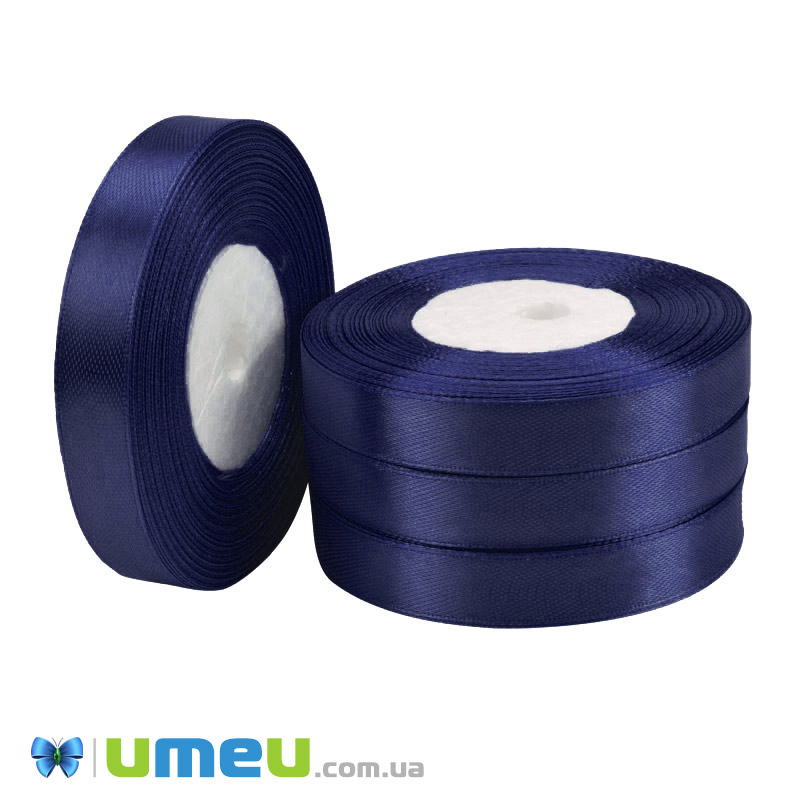 Атласна стрічка, 12 мм, Синя темна (LEN-051043)