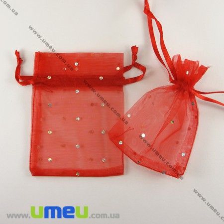 Подарочная упаковка из органзы, 7х9 см, Красная, 1 шт (UPK-001093)