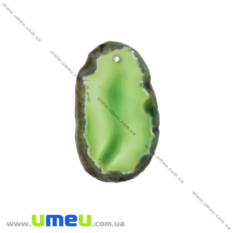 Зріз Агата, Зелений, 48х29 мм (POD-022099)