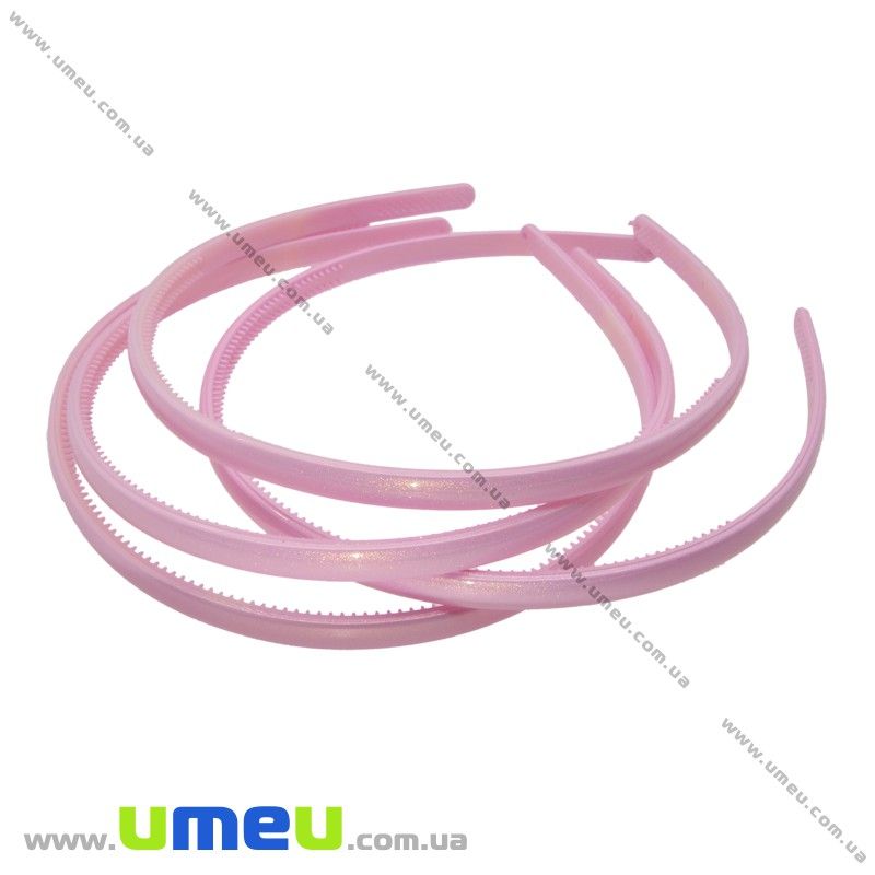 Обруч пластиковий перламутровий, 7,5 мм, Рожевий (OSN-020810)