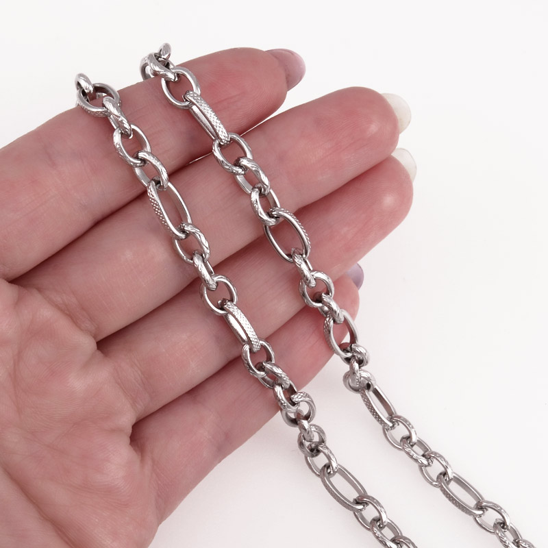 Ланцюг з нержавіючої сталі, 6,2 мм, Темне срібло (ZEP-055322)